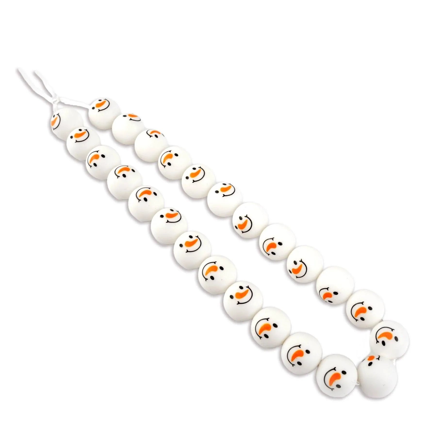 Silicone Bead Round - Happy Snowman (5 Beads) - DIY Craft Warehouse DIY Craft Warehouse