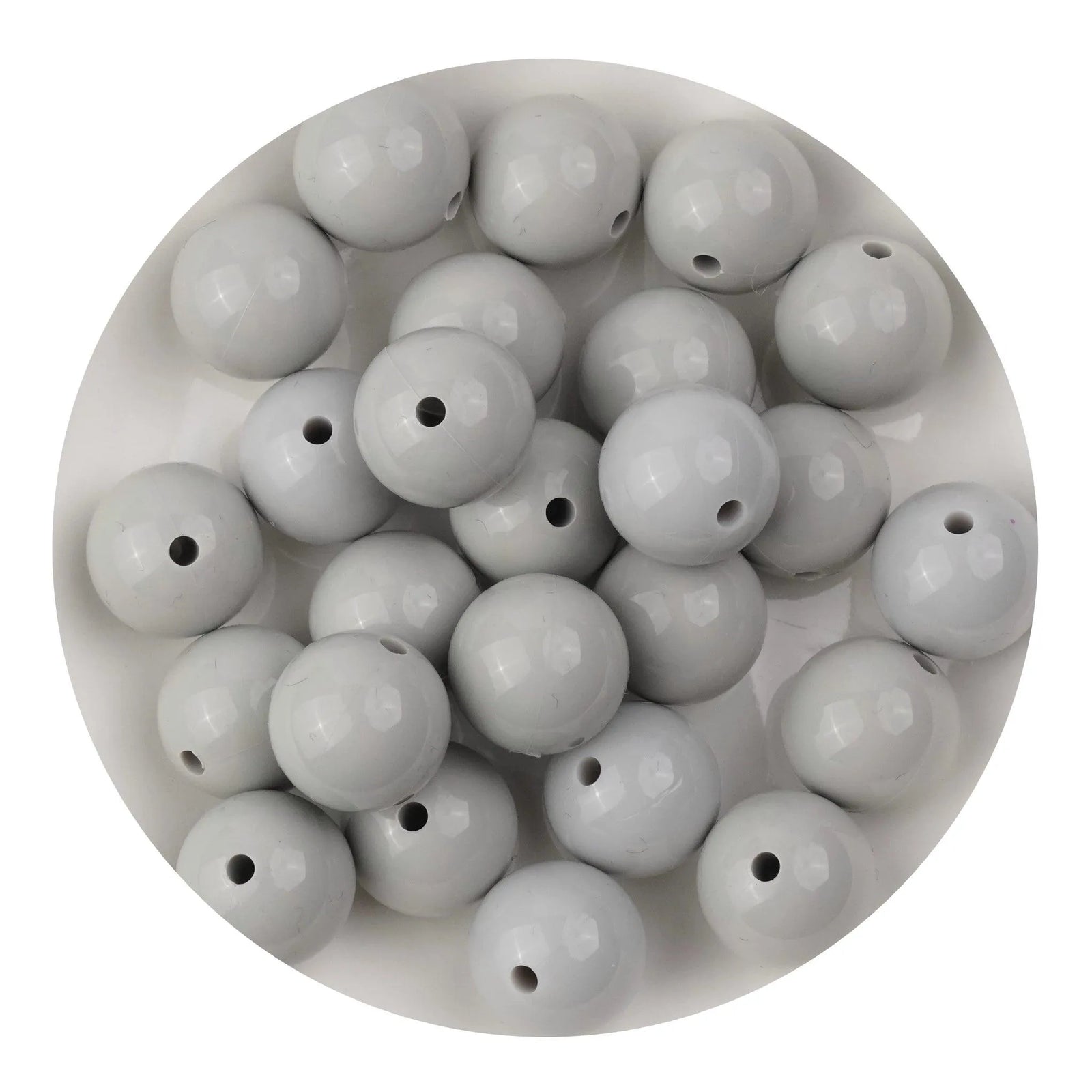 Silicone Bead Round - Liquid Light Gray (5 Beads) - DIY Craft Warehouse