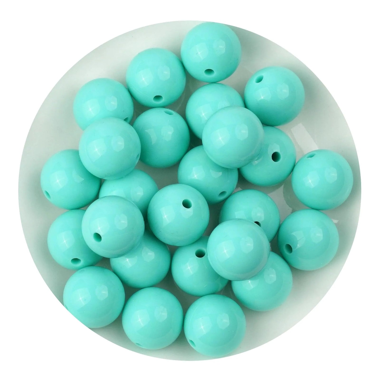 Silicone Bead Round - Liquid Mint (5 Beads) - DIY Craft Warehouse