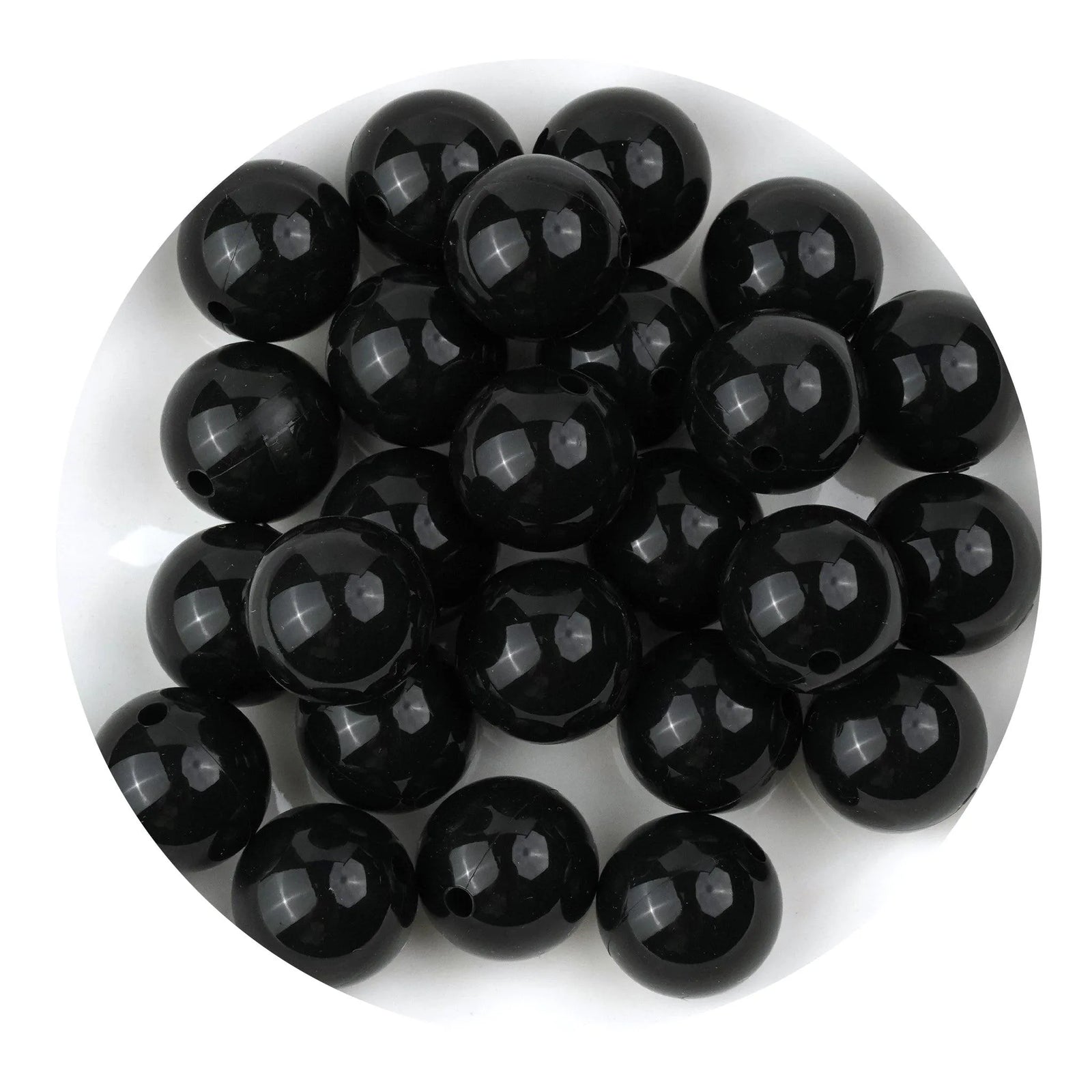 Silicone Bead Round - Liquid Smokey Black (5 Beads) - DIY Craft Warehouse