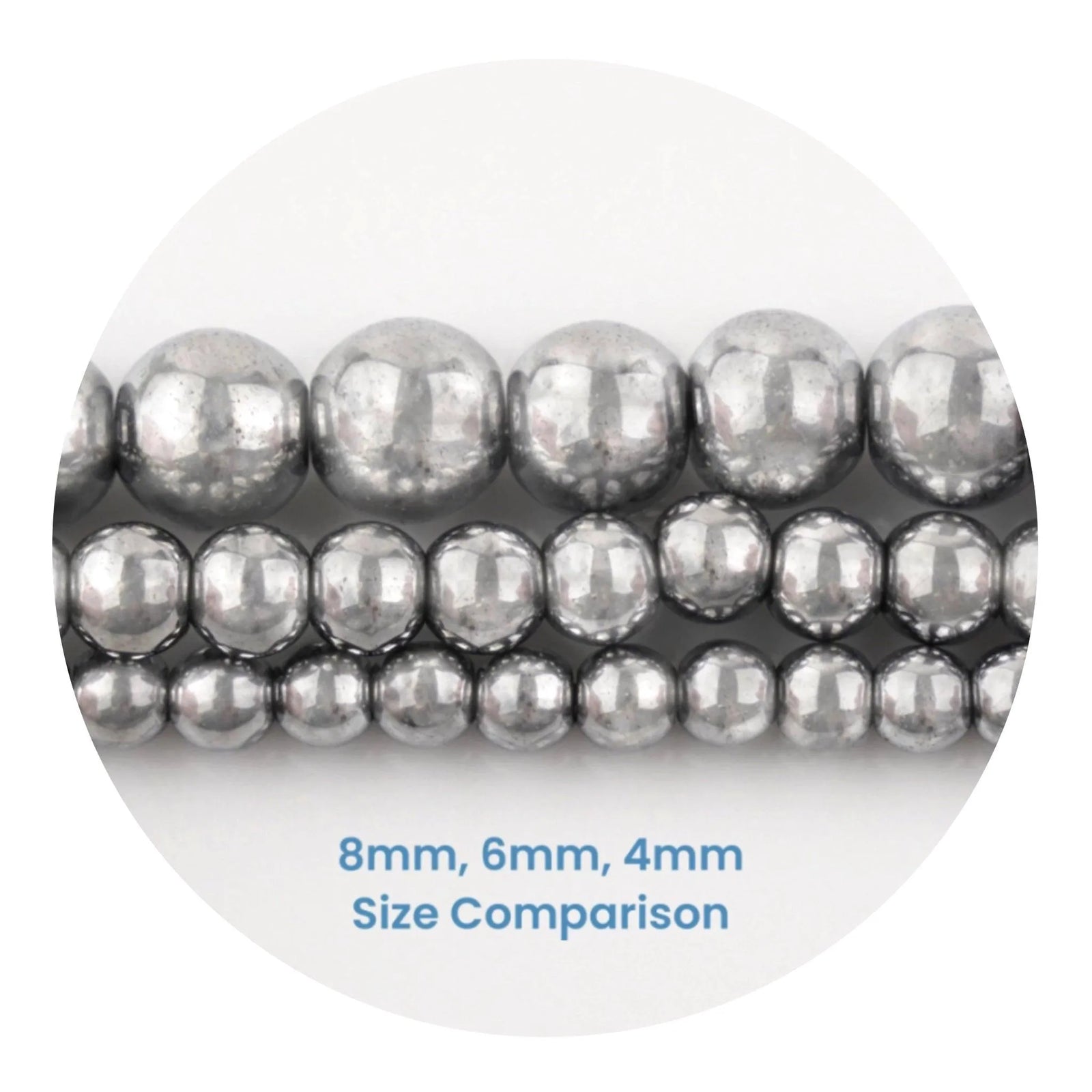 Stone String Beads - Silver (93 Beads - 4mm)