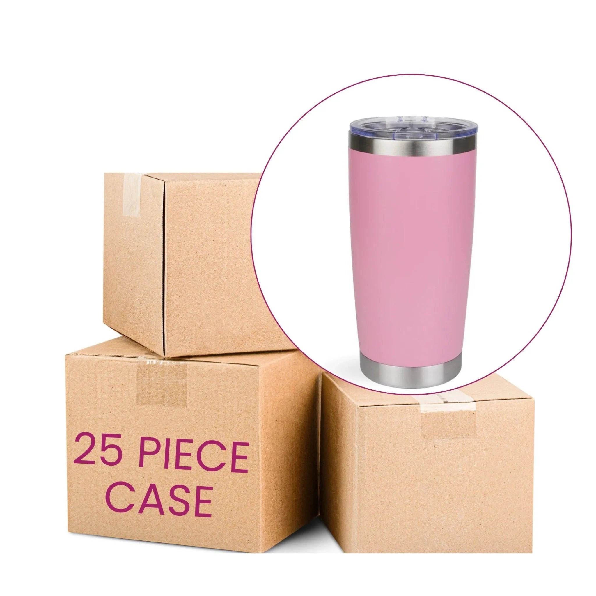 Master Maker Crafts -  20 oz Travel Tumbler - Pink (25 Piece CASE) | Master Maker Crafts - Wholesale Craft Supplies - Fast Shipping from Ohio DIY Craft Warehouse