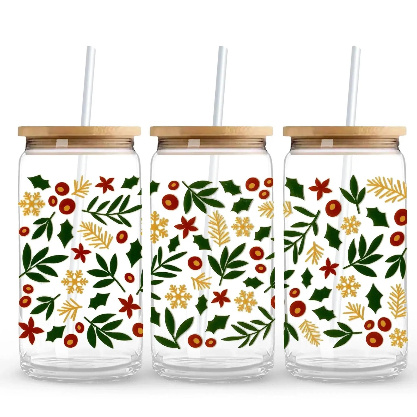 UV DTF Wrap - Christmas Holly & Berries - DIY Craft Warehouse