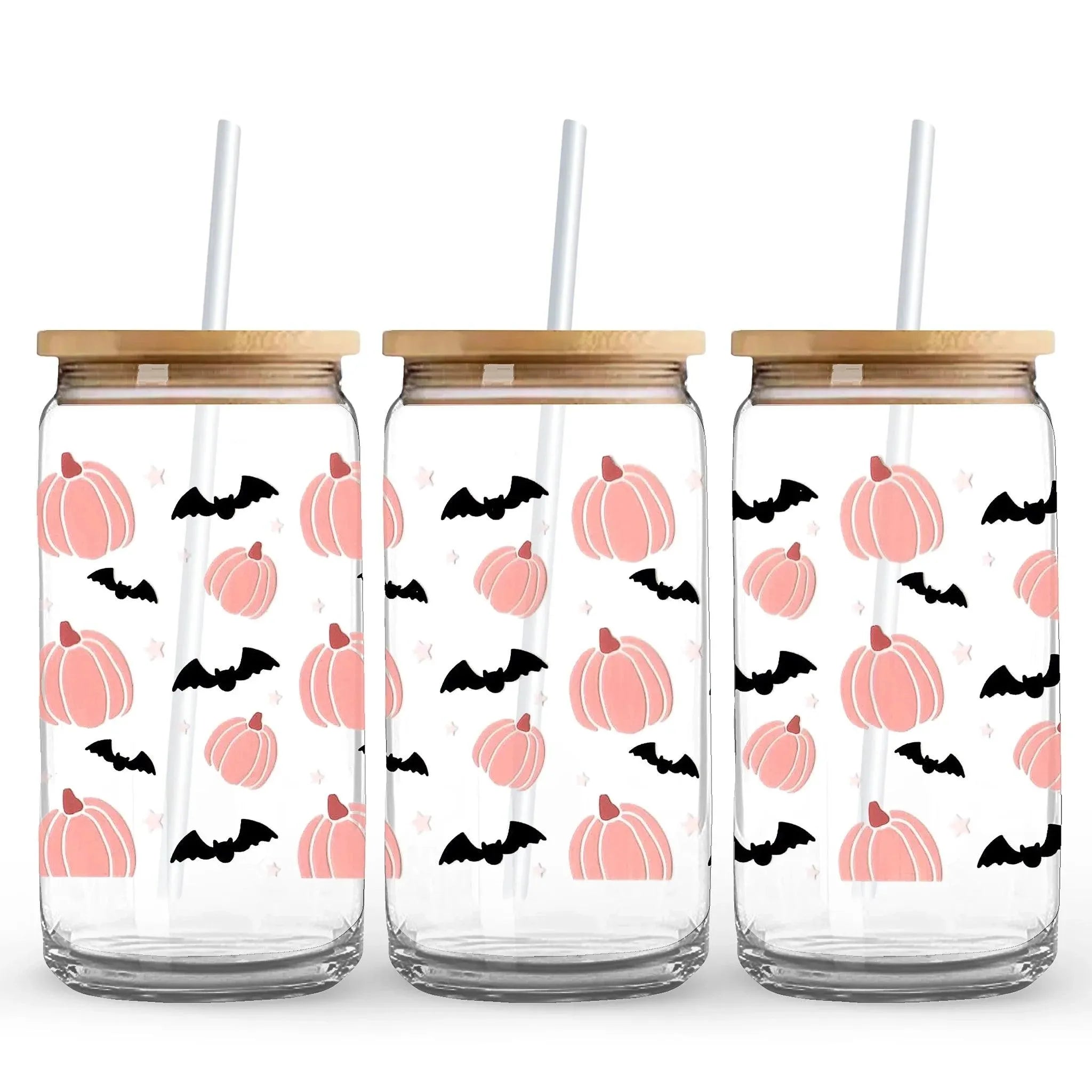 UV DTF Wrap - Pink Bats & Pumpkins - DIY Craft Warehouse DIY Craft Warehouse