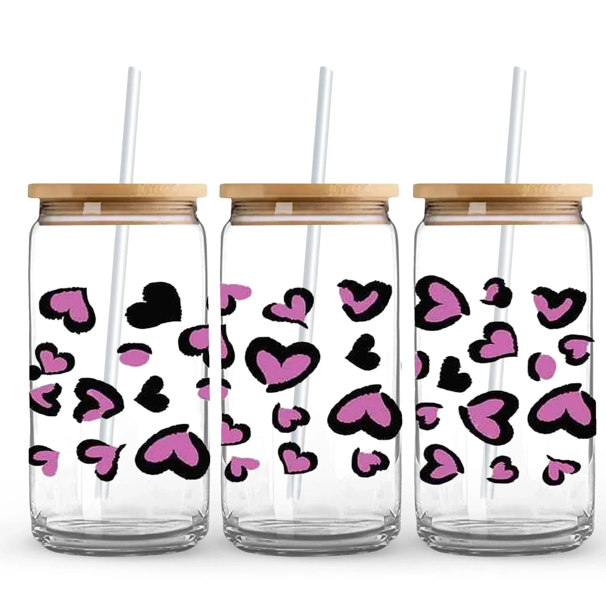 UV DTF Wrap - Purple Leopard Heart - DIY Craft Warehouse DIY Craft Warehouse