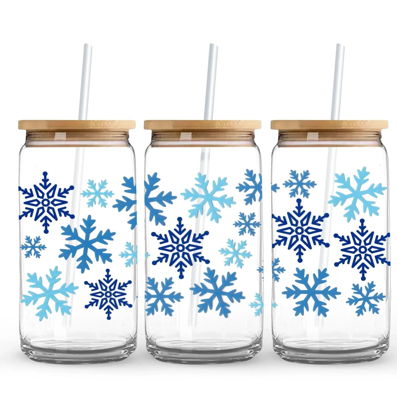 UV DTF Wrap - Winter Blue Snowflakes - DIY Craft Warehouse
