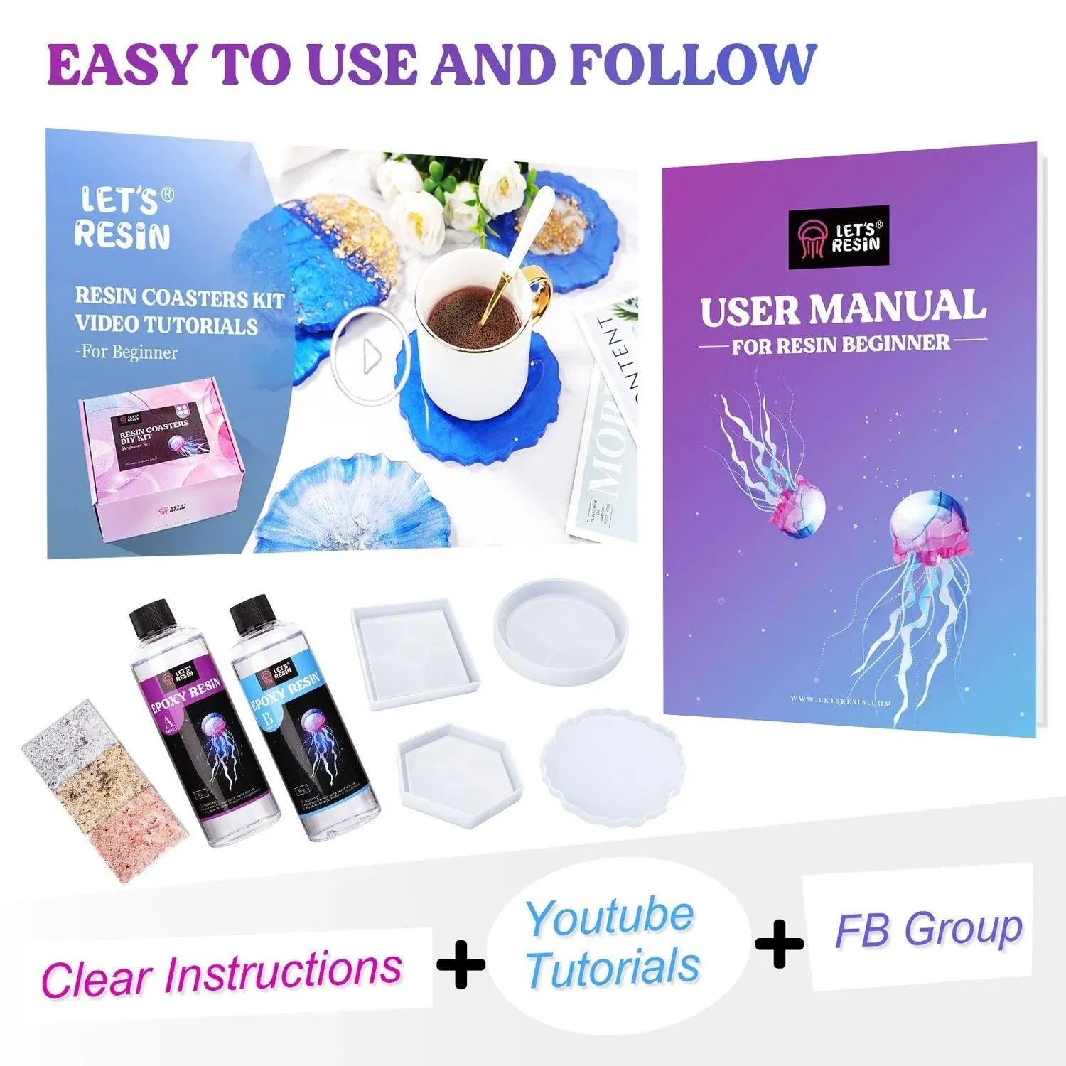 UV Resin Kit - Coasters - DIY Craft Warehouse