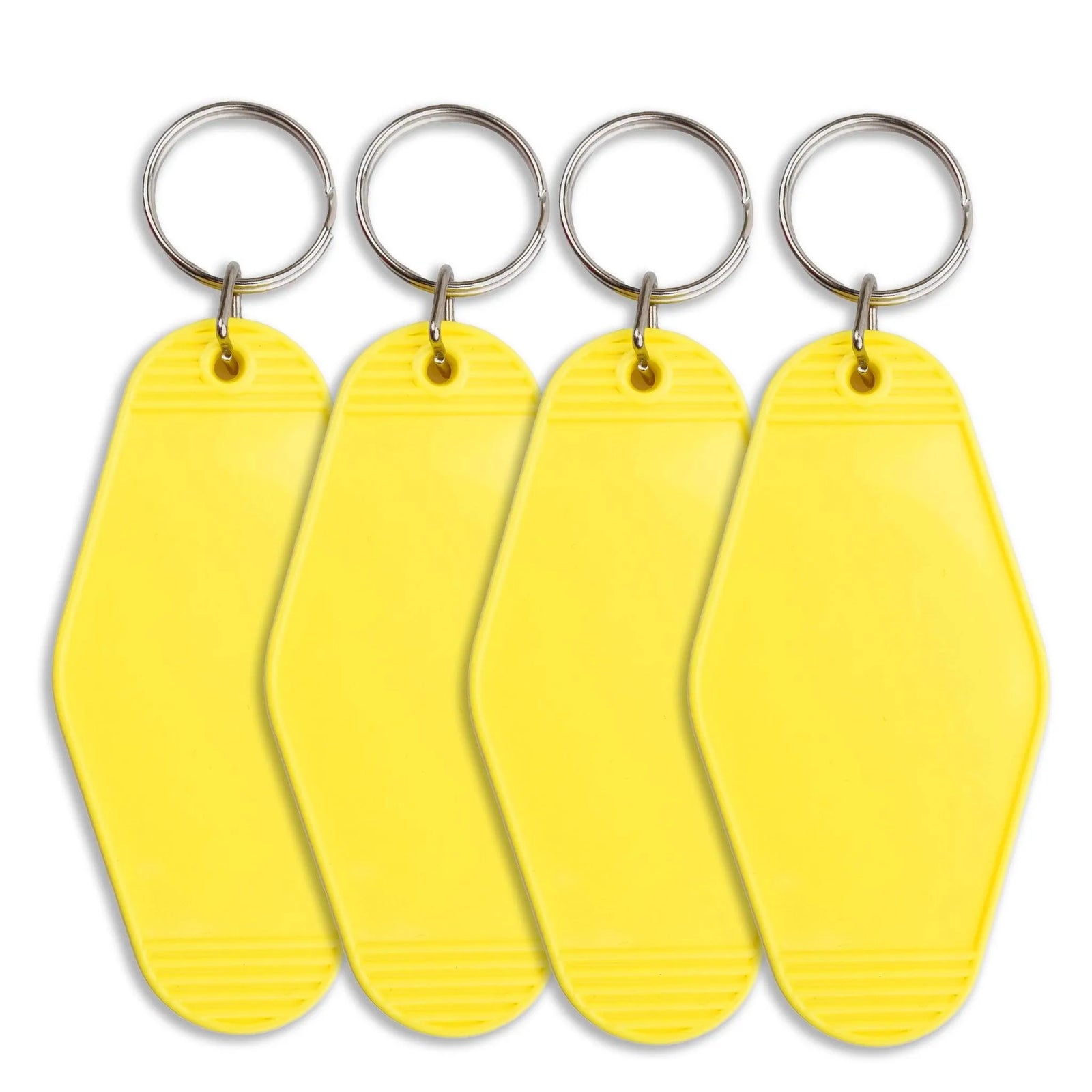 Retro Motel Keychain with Silver Ring - Yellow - DIY Craft Warehouse