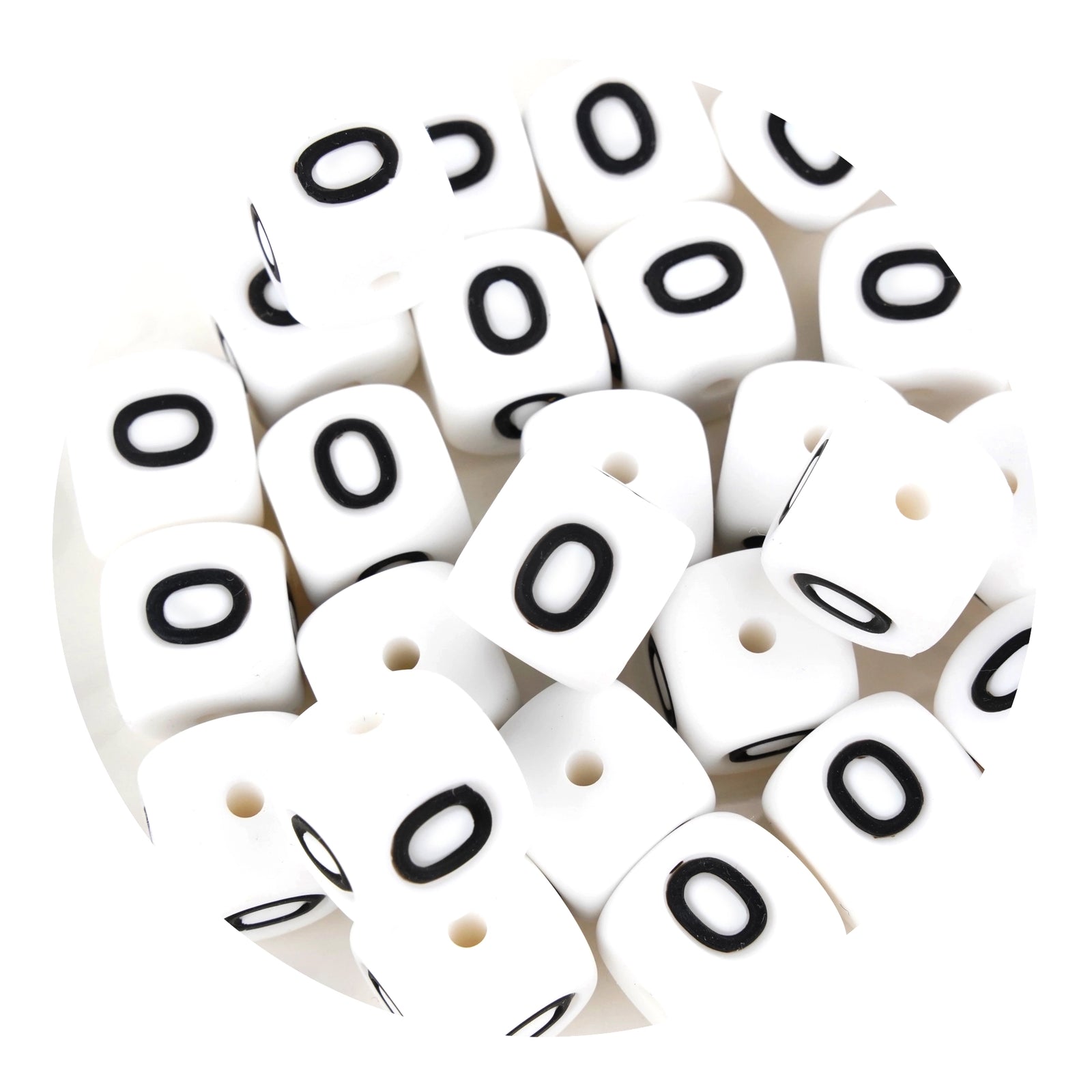 Master Maker Crafts white alphabet beads with black letter O, wholesale craft supplies Ohio